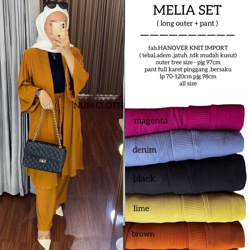 Melia set ( long outer + pant ) one set