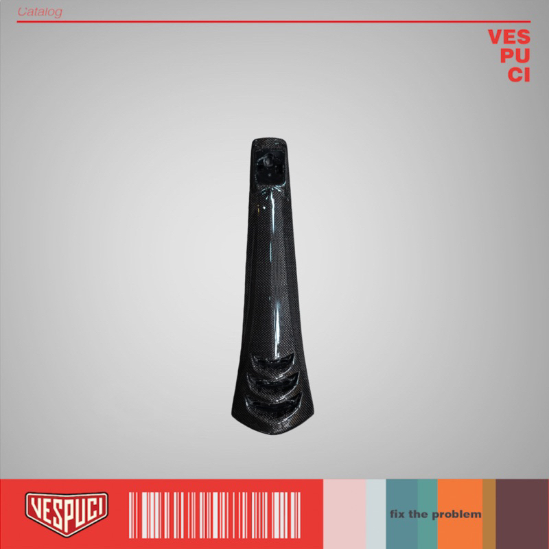 Carbon Kevlar Original Dasi Depan untuk Vespa Matic Metik Matik Sprint Primavera iGet