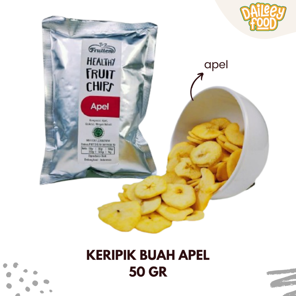 

Keripik Kripik Buah Apel 100 Gram Frutten Oleh2 Khas Malang