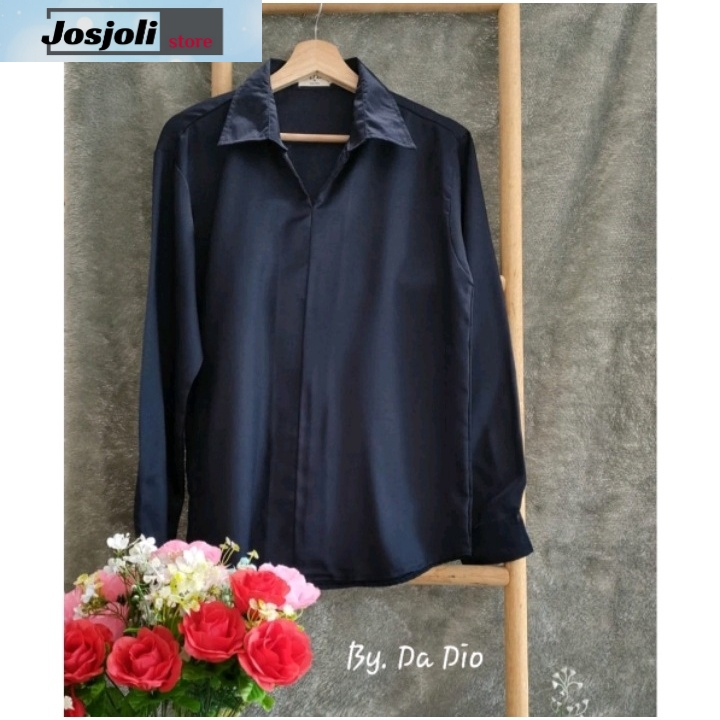 JOSJOLI_Store/Kemeja Santai Korea Style/Kemeja Polos SOHOO/Kemeja Casual kawaki Laki-Laki/M L XL