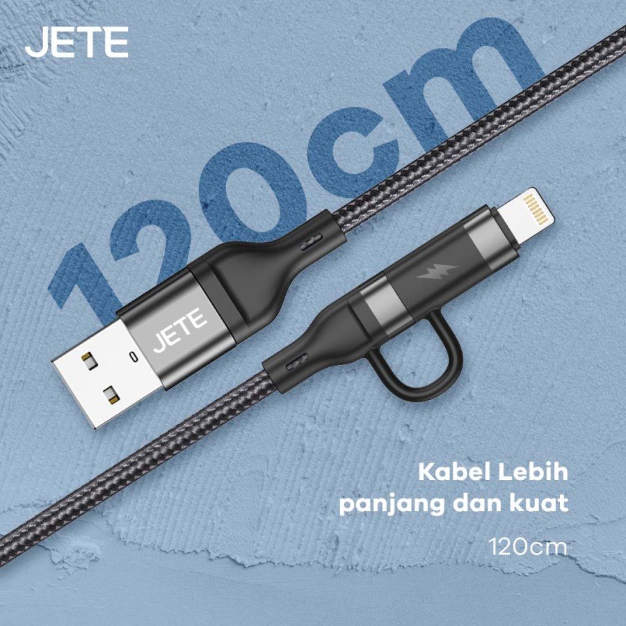 JETE CX7B Kabel Data USB to Type C 4IN1 PD Fast Charging 100W GARANSI