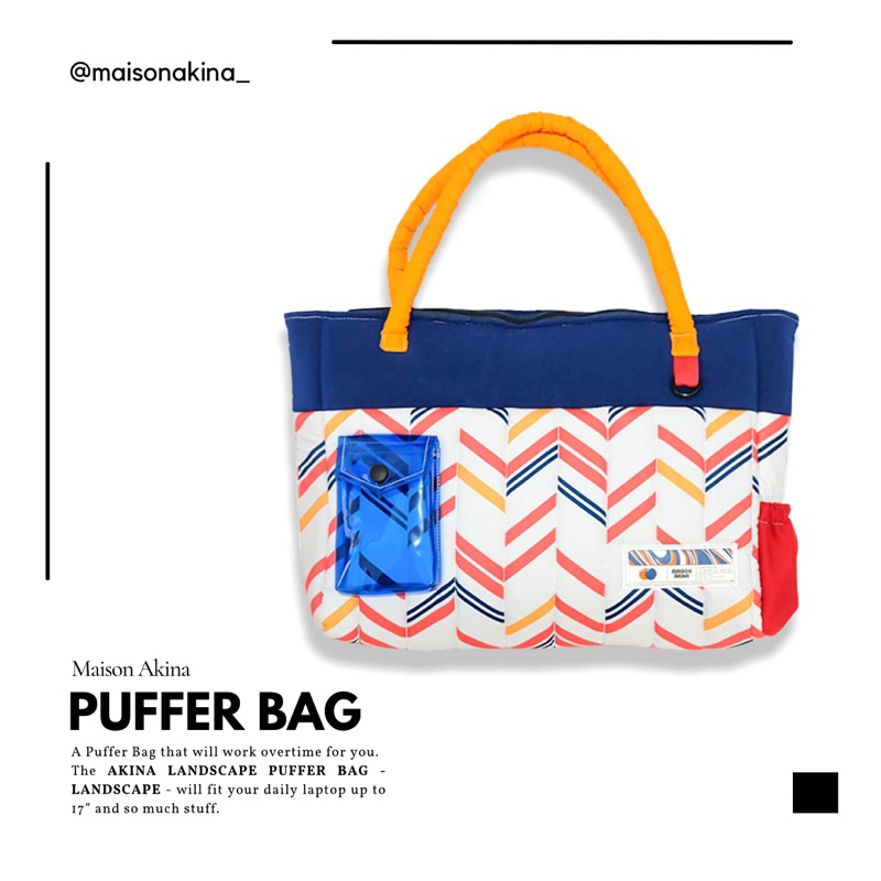 Jual TAS SLEEVE LAPTOP AESTHETIC LANDSCAPE PUFFER BAG MAISON AKINA