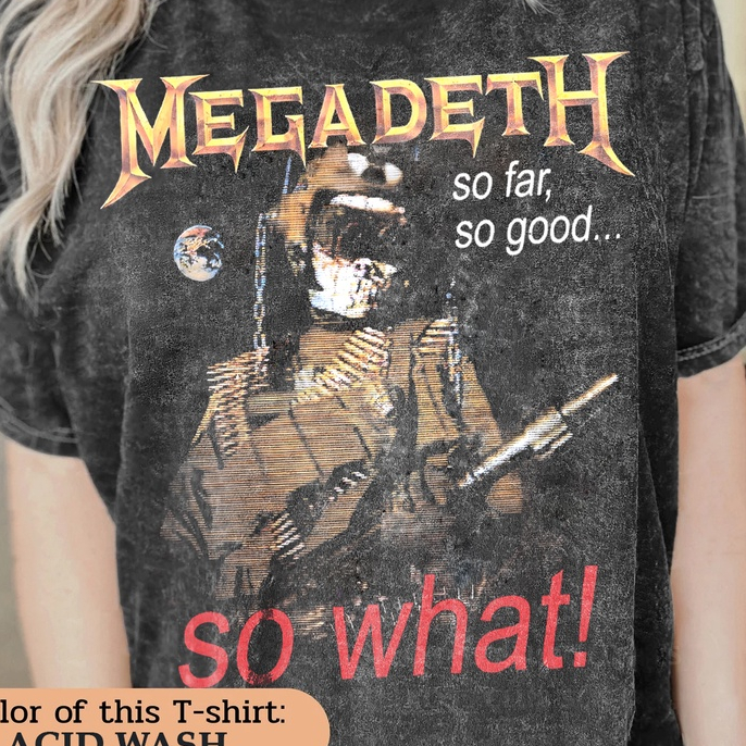 Kaos Megadeth | Oversized T-Shirt Vintage Wash Megadeth So What