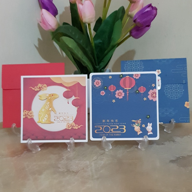 Kartu Ucapan Imlek Tahun Baru Cina 2023 + Amplop / Chinese New Year DIY Card