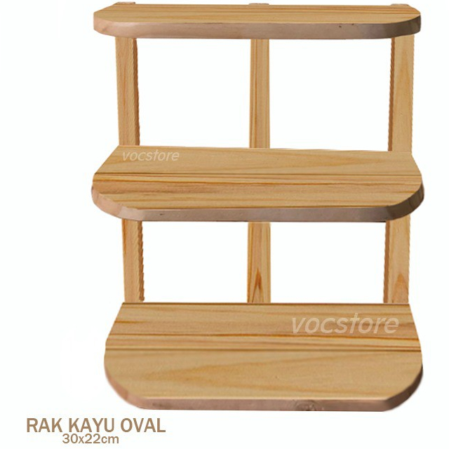 NAKAI Rak Kayu Oval Serbaguna / Rak Kayu Meja Serbaguna /Rak Gantung Estetik