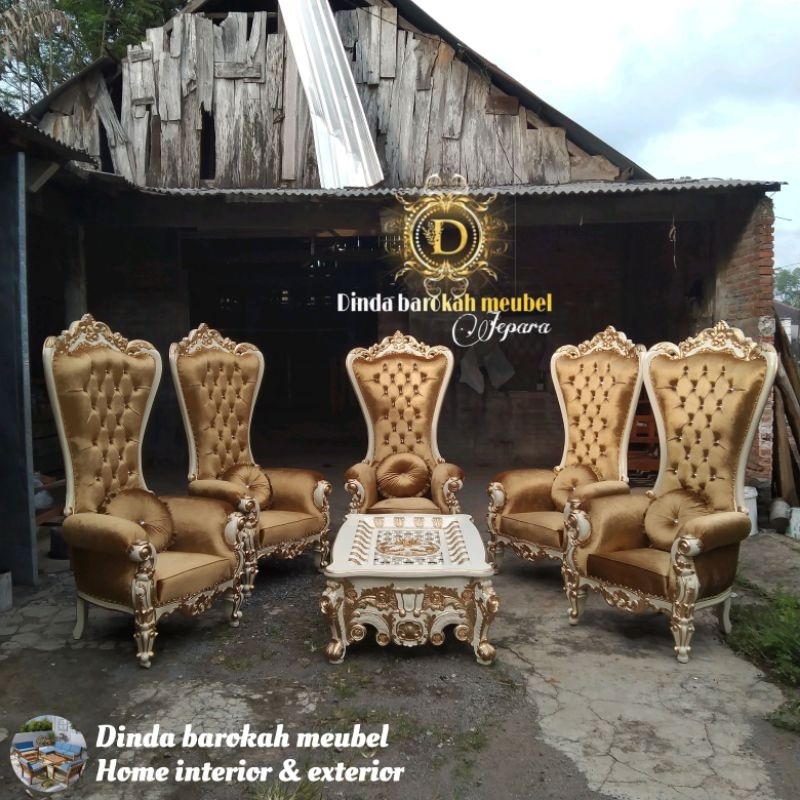 KURSI TAMU SYAHRINI, KURSI SOFA TAMU SYAHRINI SET, CAT DUCO UKIR MEWAH BERKUALITAS