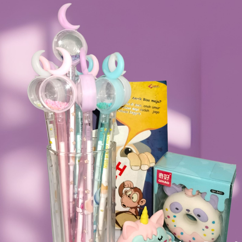 

PEN GEL MANIK BULAN SABIT SUPER LUCU CUTE PULPEN MANIK HARGA TERMURAH TINTA HITAM ALAT TULIS FANCY PERLENGKAPAN SEKOLAH DAN KANTOR LENGKAP BEST QUALITY BISA COD