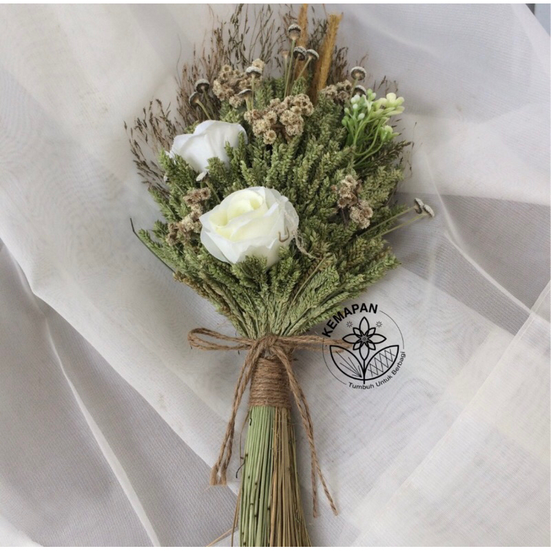 BUKET BUNGA PERNIKAHAN BUNGA KERING DRIED FLOWER BUKET MAWAR SATU