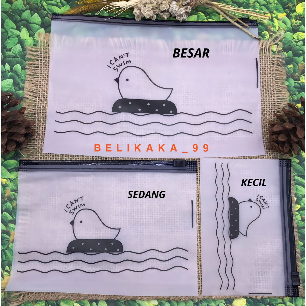 POUCH MULTIFUNGSI SERBAGUNA TRANSPARAN MOTIF BURUNG DAN BROUN / ZIPPER BAG ORGANIZER TRANSPARAN / TEMPAT IKAT RAMBUT / WADAH KOSMETIK / TEMPAT ALAT TULIS / TEMPAT MAKEUP / POUCH SERBAGUNA / POUCH TRANSPARAN