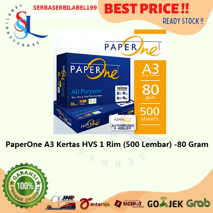 Jual Paperone Q4 A4 F4 A3 Kertas Hvs 1 Rim 500 Lembar 80 Gram