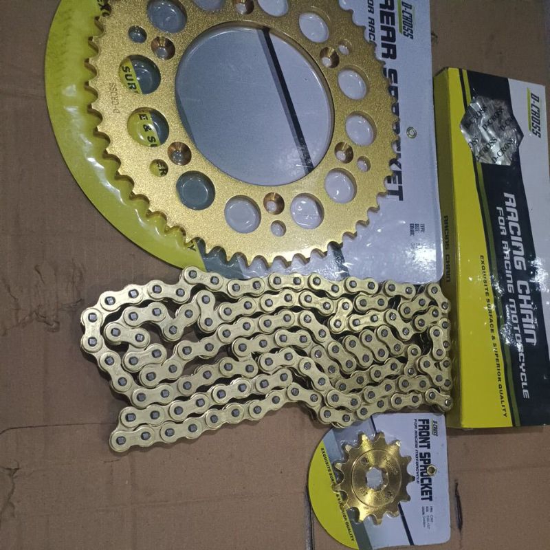 GEAR SET 520 CRF 150 DEPAN BELAKANG PLUS RANTAI