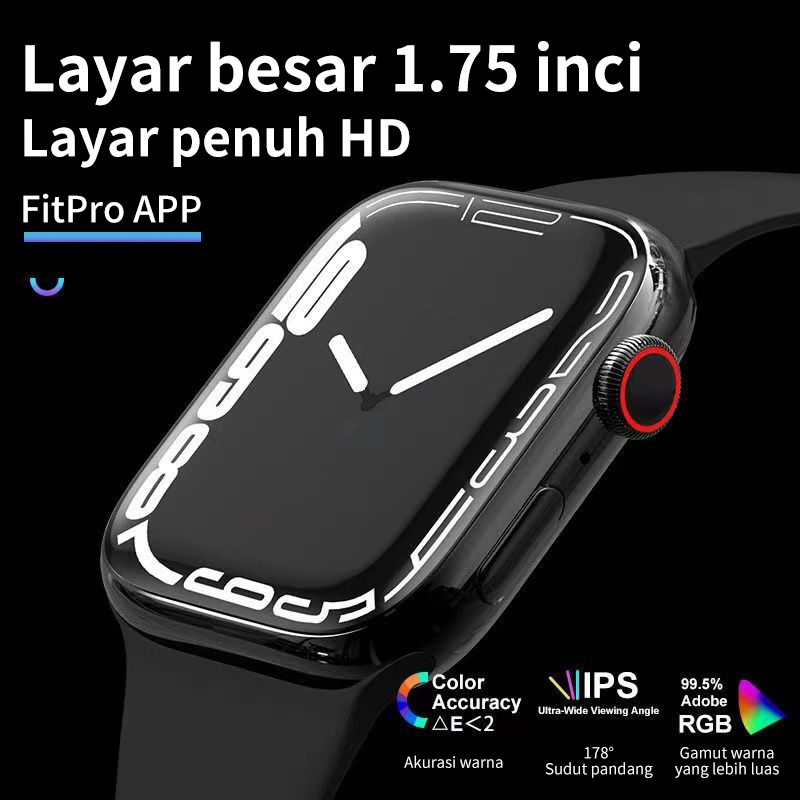 Smart Watch Kebugaran Tracker 1.75 Inci Layar Sentuh Smart Watch Kebugaran Watch 25 Olahraga IP68 Tahan Air untuk Android iPhone