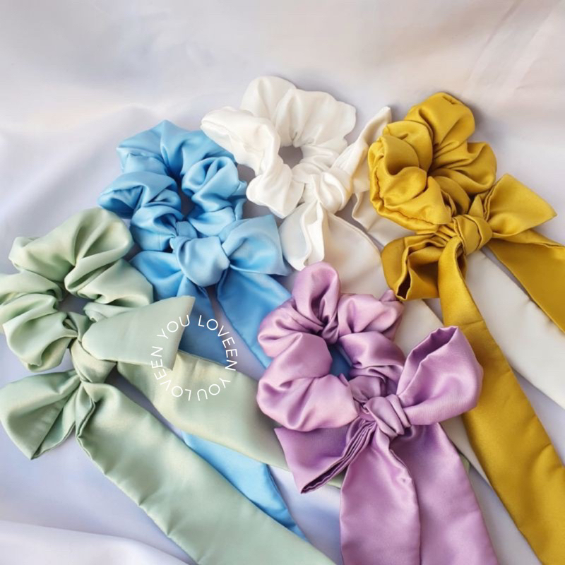 Loveen You Bow Scrunchie Set (Scrunchie + Headband) 1 SET/ Scrunchie Pita/ Bow Scrunchie/ Headband/ 