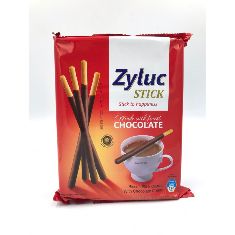 

Zyluc Stick Chocolate/Biskuit Stick Coated With Chocolate Cream isi 20pcs