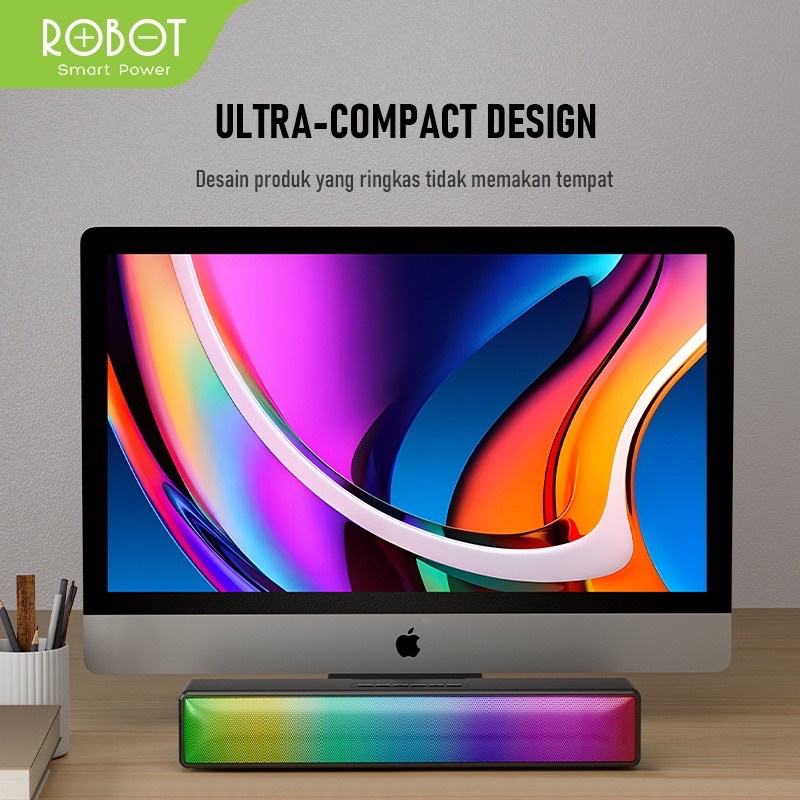 ORIGINAL ROBOT SPEAKER BLUETOOTH RB580 SOUNDBAR 10W WIRELESS BLUETOOTH 5.1 TF CARD RADIO PORTABLE AUDIO SPEAKER GARANSI RESMI