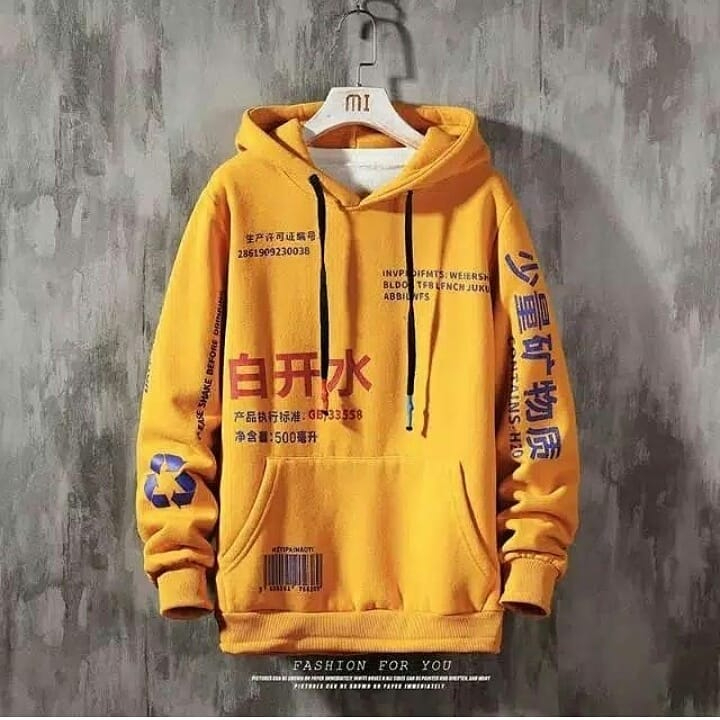 HOODIE JAPANESE STYLE PRIA WANITA PUTIH