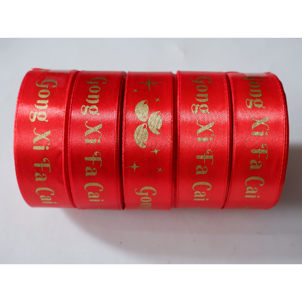 Pita Imlek 2023 hampers Per ROLL satin gong xi fa cai Ukuran 1 Inch