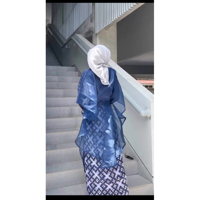 Bandit VIRALIN dress Kondangan Pesta Kebaya Modern kaftan Mix organza tile mutiara | Setelan kebaya modern dress pesta Wisuda masa kini