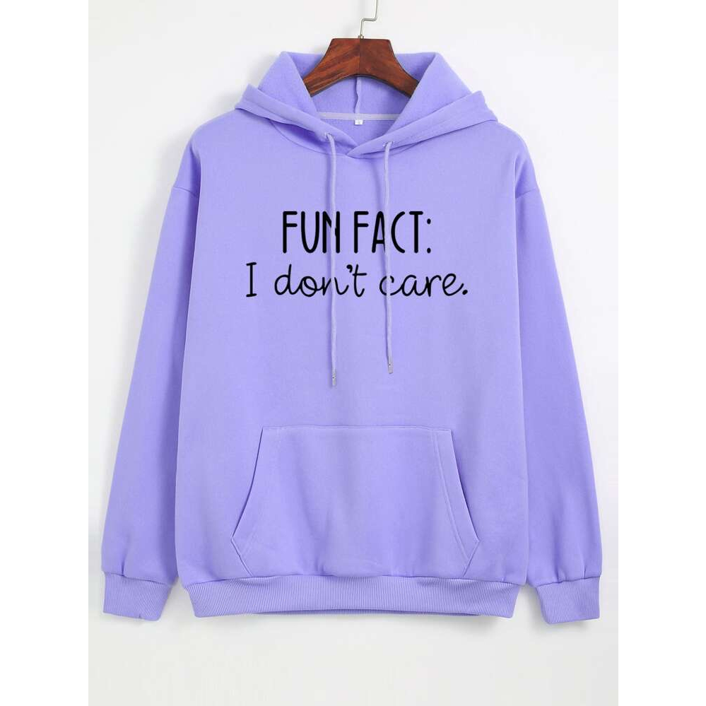 Jumper Hoodie FUN FACT I Dont care  II  Sweater Hoodie Trendy II Sweter Oblong Topi Size M - XL ( Pria &amp; Wanita / Anak &amp; Dewasa )