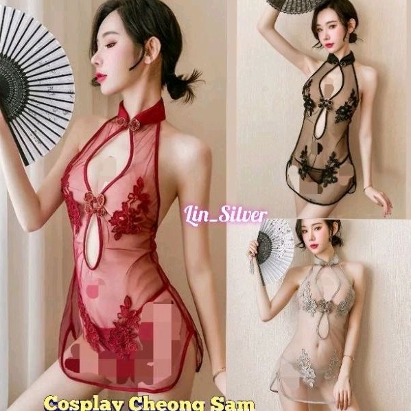 Lingerie Cantik Seksi Wanita Kostum Cosplay Cheong Sam China Shanghai M L kado Honeymoon