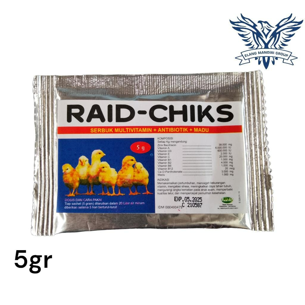 RAID CHICK 5 GR - Vitamin Anak Ayam RAID ALL Vita Strong Vita Chick