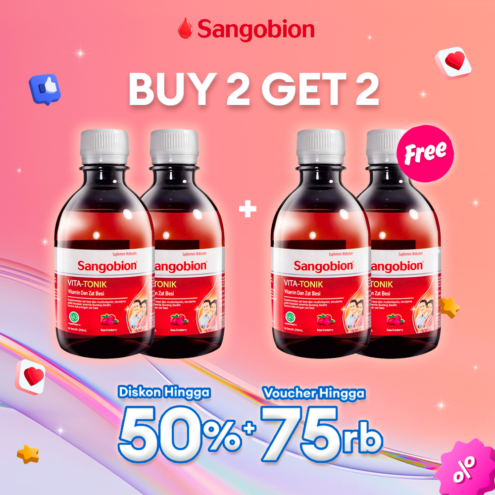 Sangobion Vita-Tonik 250ml [bundle 4 bottles] Vitamin dan Suplemen Zat Besi