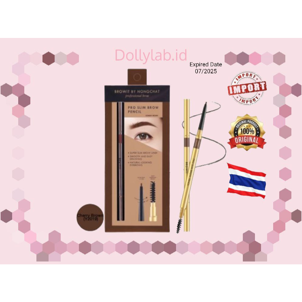 BROWIT BY NONGCHAT Pro Slim Brow Pencil 100% ORIGINAL THAILAND