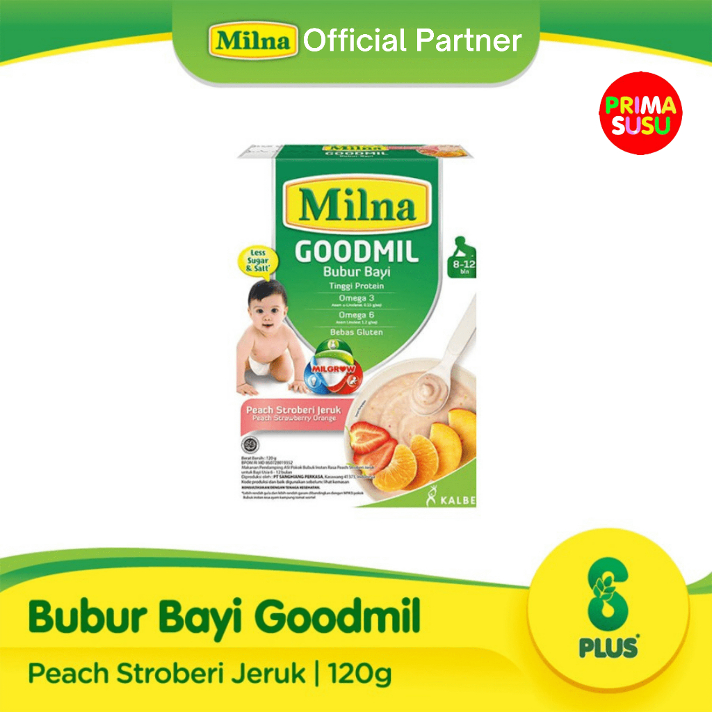 Milna Goodmil Bubur Bayi Peach Stroberi Jeruk 8-12 120 GR