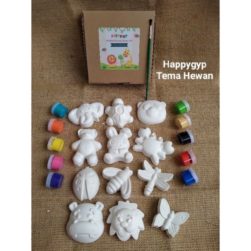 PATUNG GYPSUM EDUKASI ANAK MEWARNAI / MAINAN EDUKASI / PAKET MELUKIS KARAKTER /MELUKIS GYPSUM / PATUNG LUKIS ANAK