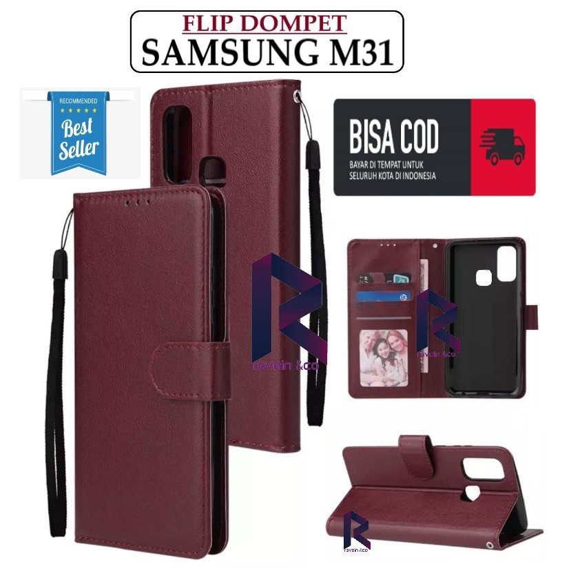 FLIP COVER SAMSUNG M31 FLIP WALLET LEATHER KULIT PREMIUM SARUNG BUKA TUTUP KESING HP FLIP CASE SAMSUNG M31
