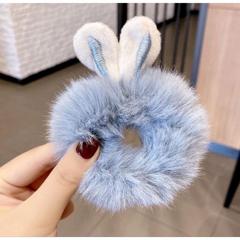 Karet Ikat Aksesoris Rambut Anak Dewasa Bulu Bunny Ears