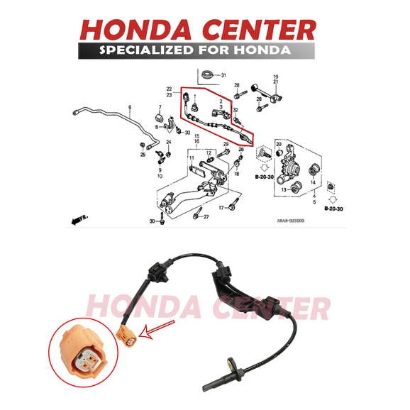 sensor kabel abs belakang kiri kanan honda crv RD GEN2 2002 2003 2004 2005 2006 57470-S9A 57475-S9A