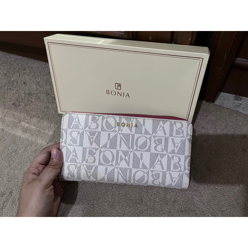 PRELOVED ORIGINAL 100% Long Wallet Bonia Warna Pink Putih Like New