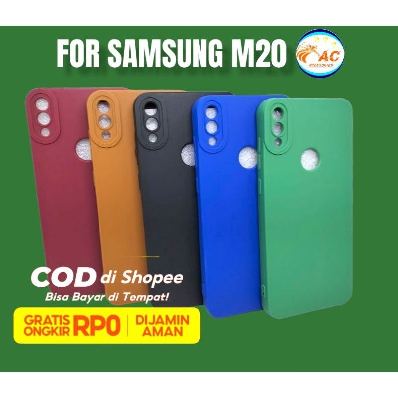 Soft Case Macaron Samsung M20 Casing pelindung Camera