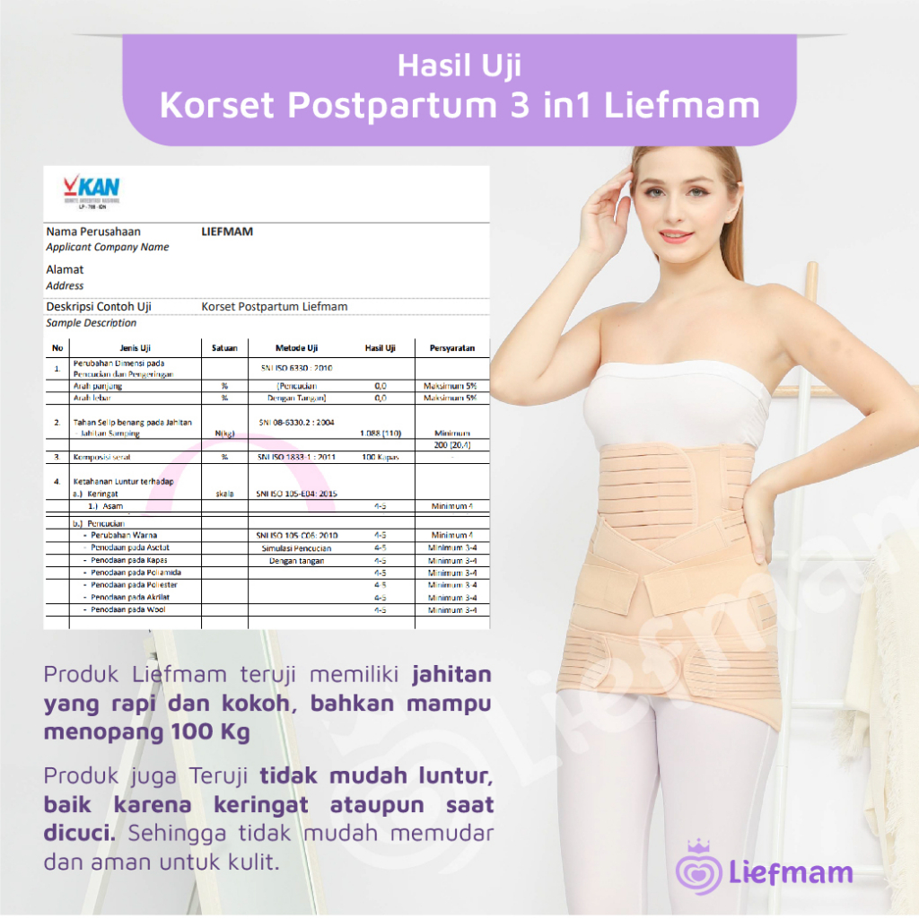 [M, L] Korset Postpartum 3 in 1 Liefmam (Zaraya) Original - Korset Peramping Pasca Melahirkan