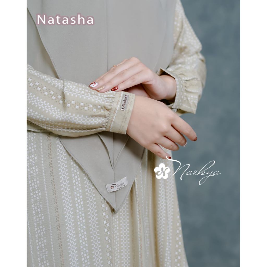 NATASHA NAZKYA GAMIS SET KHIMAR RAYON VISCOS PREMIUM DAILY VINTAGE HANGOUT OOTD WANITA MASA KINI