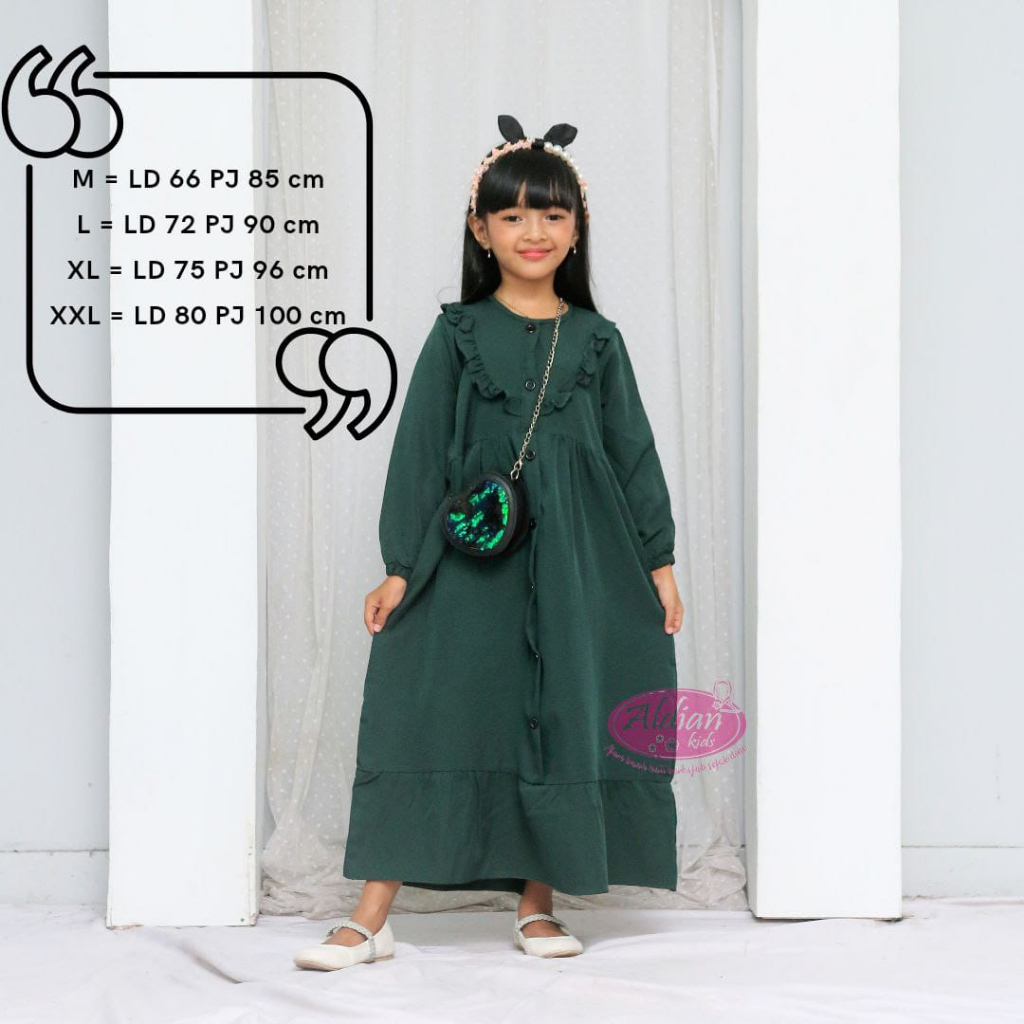 Gamis Anak Perempuan Ruffle Dress Anak Terbaru 2023 / Alody's Collection