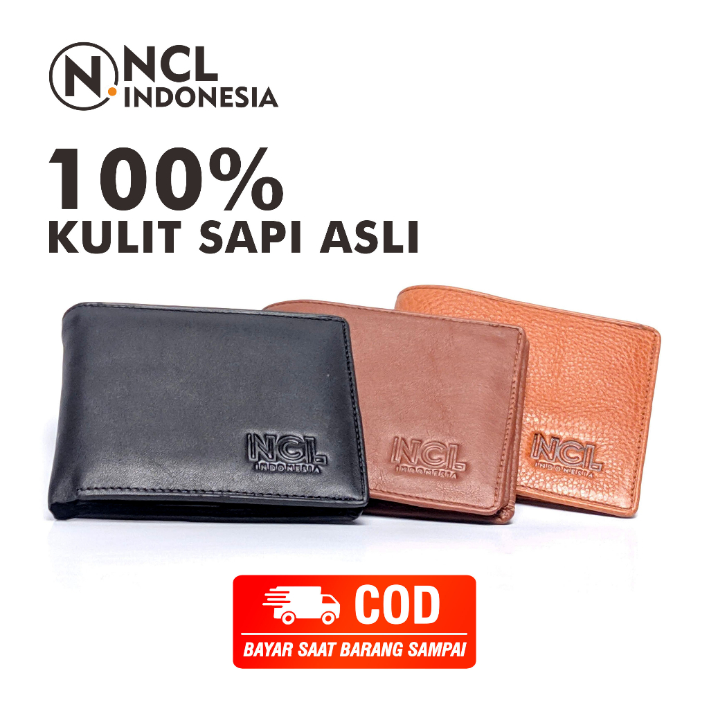 NCL Dompet Kulit Pira Original Kulit Sapi Asli 100% Model Lipat Standart