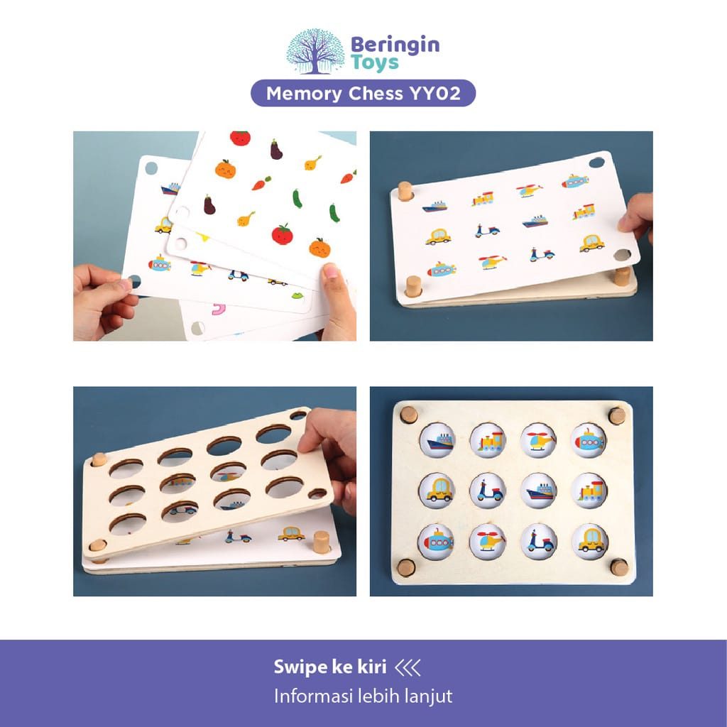 Mainan Edukasi - Memory Chess / Board Game / Mainan Tebak Gambar / Mainan Gambar Anak