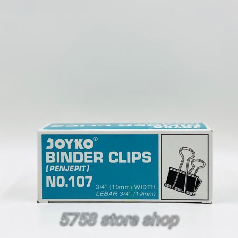 

BINDER CLIP JOYKO 107 PENJEPIT KERTAS 1 BOX ISI 12 PCS