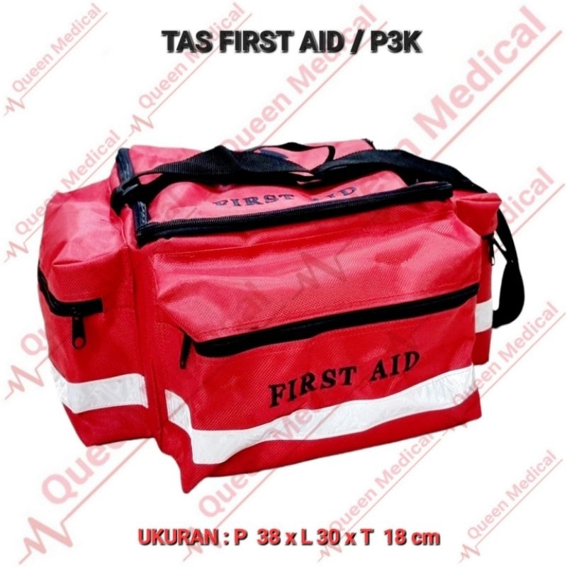 Tas First Aid / P3K Selempang (Tulisan & Logo Hitam Bordir)