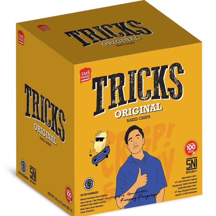 

TRICKS BAKED CRISPS KENTANG RASA ORIGINAL ISI 10 PCS