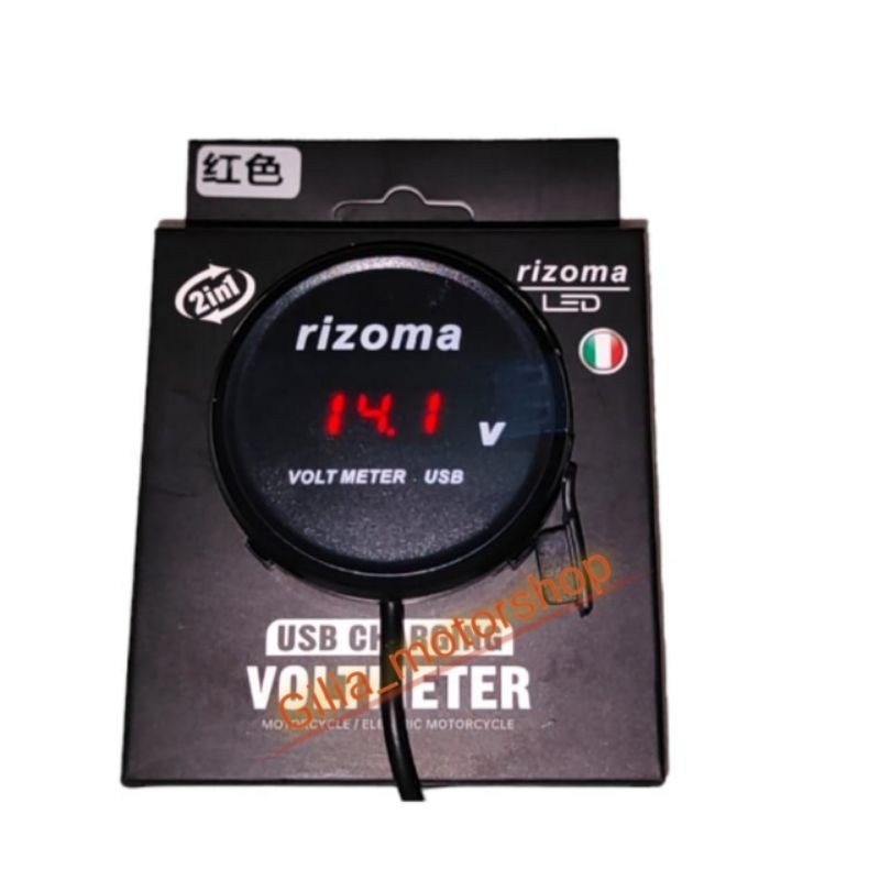 Voltmeter USB Bulat 2 in 1 Rizoma Voltmeter Digital Universal Motor