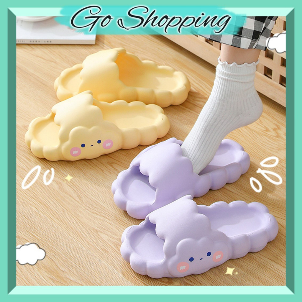 GO! SD1042 SANDAL SELOP WANITA CUTE CLOUD SENDAL JELLY ANTI SLIP MODEL AWAN NYAMAN EMPUK