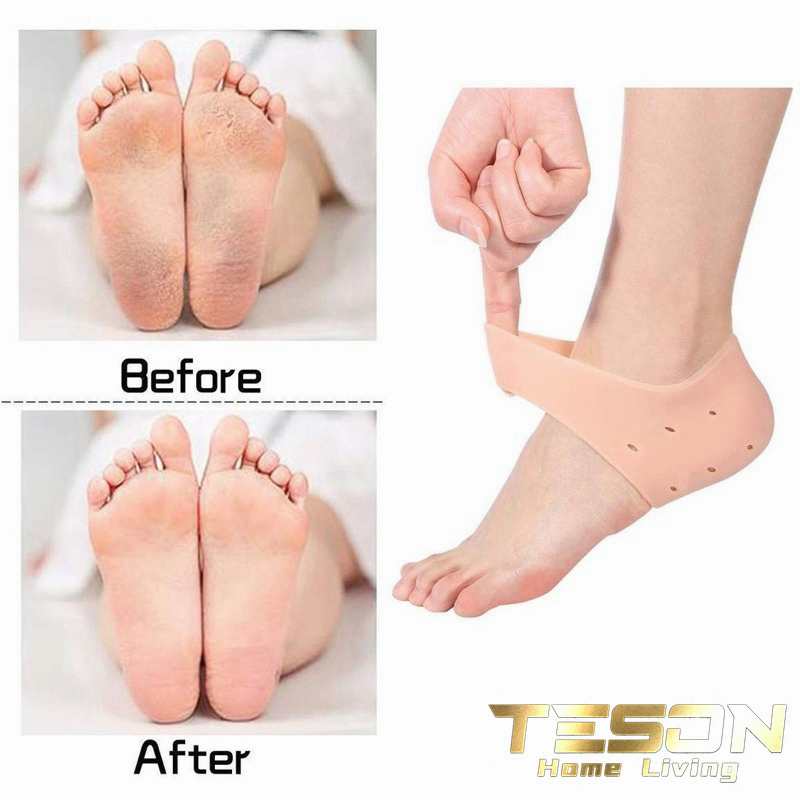 Kaos Kaki Pelindung Tumit Pecah Silikon Gel Insole / Heel Socks