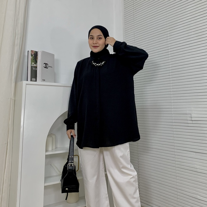 Lizzy Shirt Atasan Wanita Kekinian - Blouse Kemeja Wanita By Mahyra