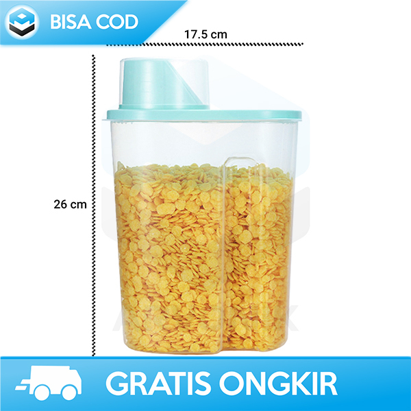 FOOD CONTAINER 2.5L TEMPAT SEREAL TRANSPARAN TAFFHOME FOOD GRADE H1211