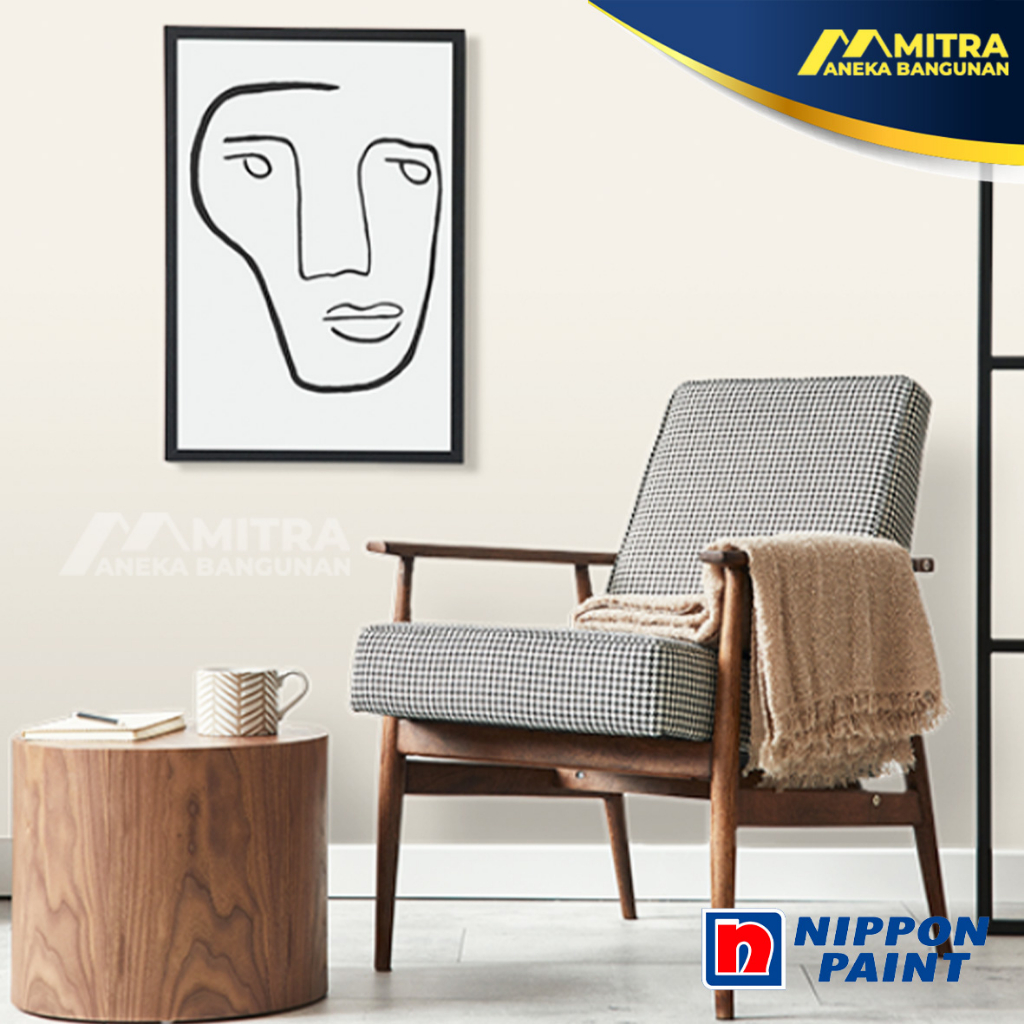 CAT TEMBOK NIPPON PAINT EKSTERIOR INTERIOR - HUSH WHITE NP OW 1003 P - VINILEX - ELASTEX - SPOTLESS 
