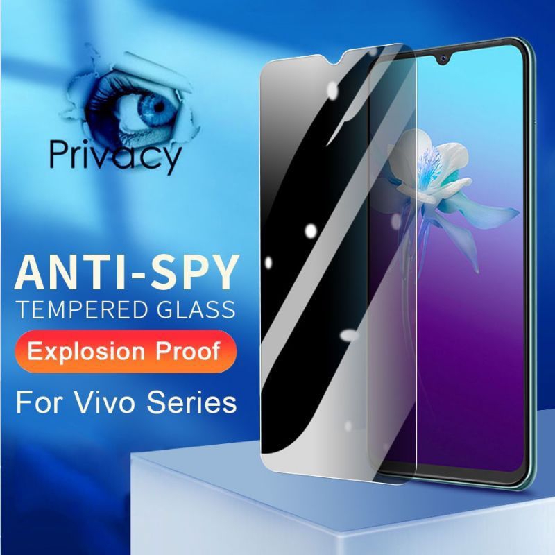 Tempered Glass Spy Vivo Y16 Y22 Y22s Y35 Y20 Y15 Y15s Y17 Y19 Y20i Y20s Y15a Y20G Y20A Y21 Y21s Anti Gores Anti Spy Full Layar