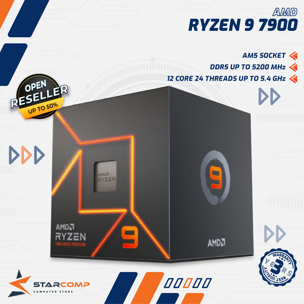 AMD Ryzen 9 7900 12 Cores 24 Threads Processor AM5 Up to 5.4GHz